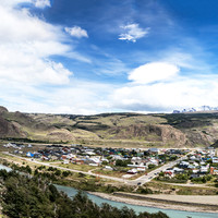 Klettern über dem kleinen Örtchen El Chalten