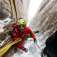 <strong>Stefan kurz vor dem Stand der dritten Länge in der Exocet</strong>