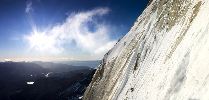 <strong>Stefan in der Rampe an der Poincenot, bei reichlich Neuschnee gab es einiges an Spurarbeit. </strong>© Timo Moser<span><strong><strong><br /></strong></strong></span>