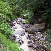 <strong>Müllwahnsinn im Bachbett</strong> <span class=>© Timo Moser</span>