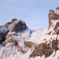 Bleikogel-tauernkogel-abstieg-tennengebirge.jpg <strong>Blick auf unseren Abstieg und dem angezuckerten Tennengebirge.</strong> <span class=>© Felix Autor</span>