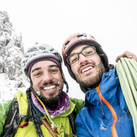 <strong>Felix und Timo am Ausstieg nach der erfolgreichen Erstbegehung vom Eisigen-Eder</strong><span> </span><span><span class=>© Timo Moser</span></span>