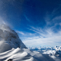 Schneewirbel bei der Watzmann Überschreitung
