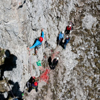 Erste Mehrseillängen-Touren werden geübt