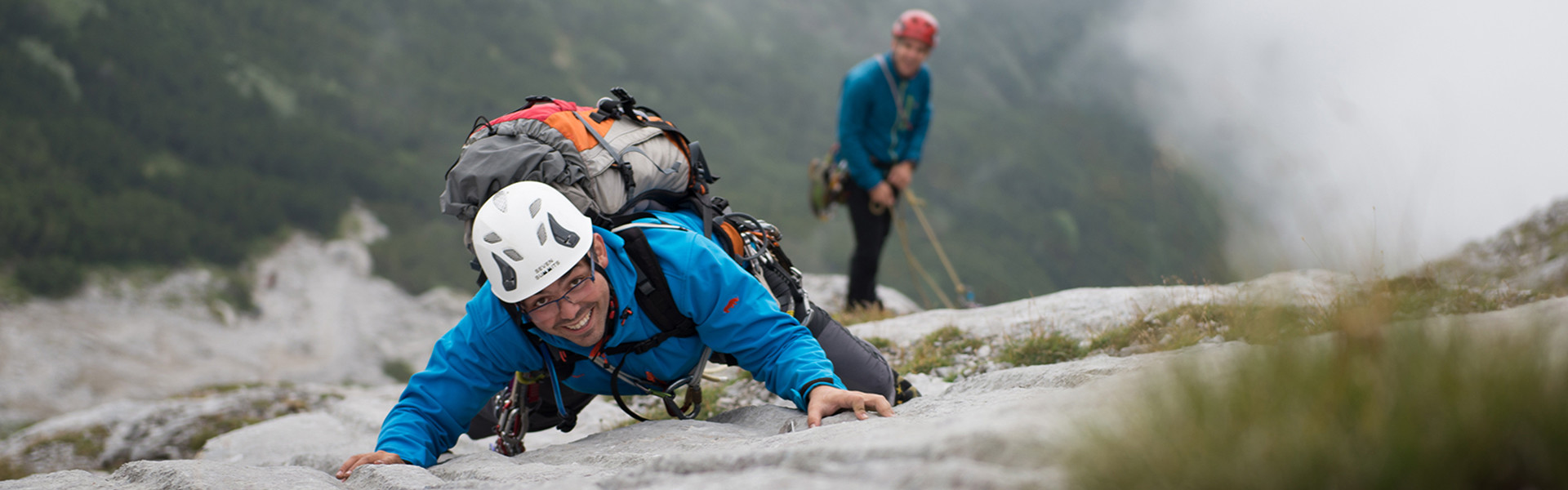 Kletterer im alpinen Gelände