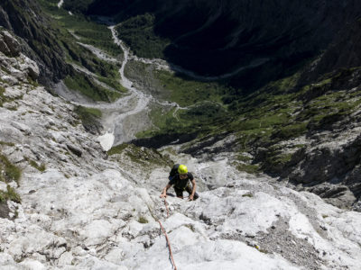 Kletterer in der Watzmann Ostwand