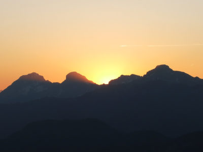 Sonnenuntergang am Gipfel