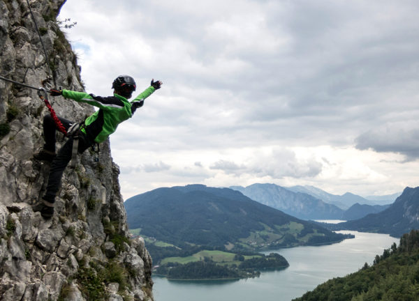 Kletterer in Klettersteig