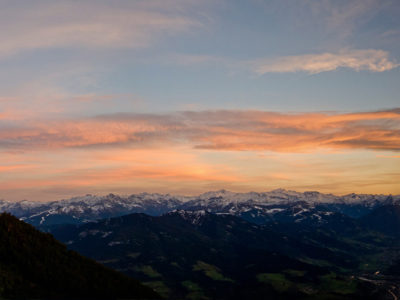 Sonnenuntergang auf der Werfener Hütte